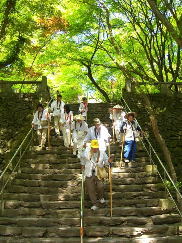 Japanische Wandergruppe